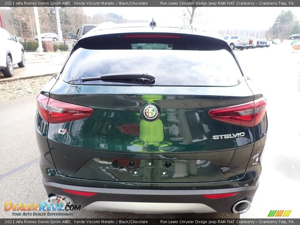 2021 Alfa Romeo Stelvio Sprint AWD Verde Visconti Metallic / Black/Chocolate Photo #6