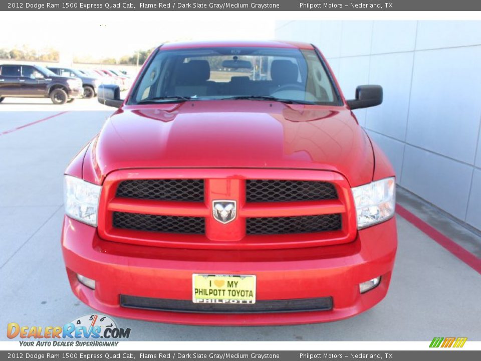 2012 Dodge Ram 1500 Express Quad Cab Flame Red / Dark Slate Gray/Medium Graystone Photo #3