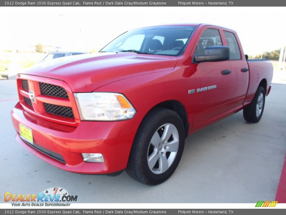 2012 Dodge Ram 1500 Express Quad Cab Flame Red / Dark Slate Gray/Medium Graystone Photo #4