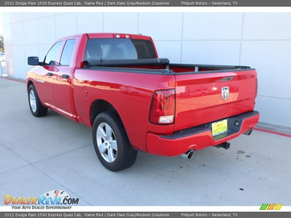 2012 Dodge Ram 1500 Express Quad Cab Flame Red / Dark Slate Gray/Medium Graystone Photo #6