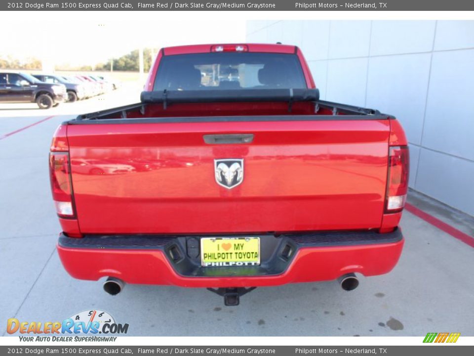 2012 Dodge Ram 1500 Express Quad Cab Flame Red / Dark Slate Gray/Medium Graystone Photo #7