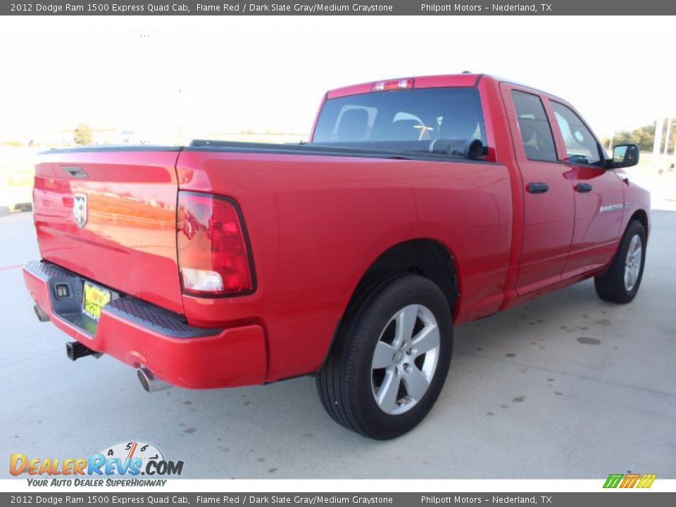 2012 Dodge Ram 1500 Express Quad Cab Flame Red / Dark Slate Gray/Medium Graystone Photo #8