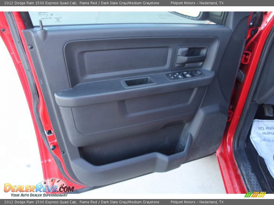 2012 Dodge Ram 1500 Express Quad Cab Flame Red / Dark Slate Gray/Medium Graystone Photo #9