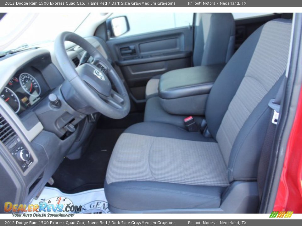 2012 Dodge Ram 1500 Express Quad Cab Flame Red / Dark Slate Gray/Medium Graystone Photo #10