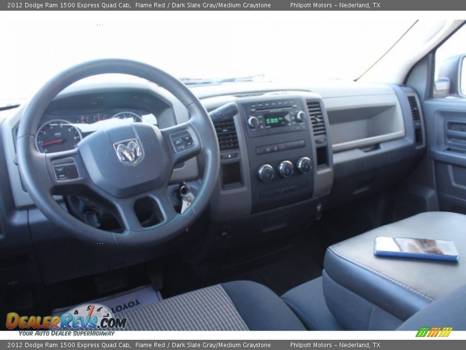 2012 Dodge Ram 1500 Express Quad Cab Flame Red / Dark Slate Gray/Medium Graystone Photo #19