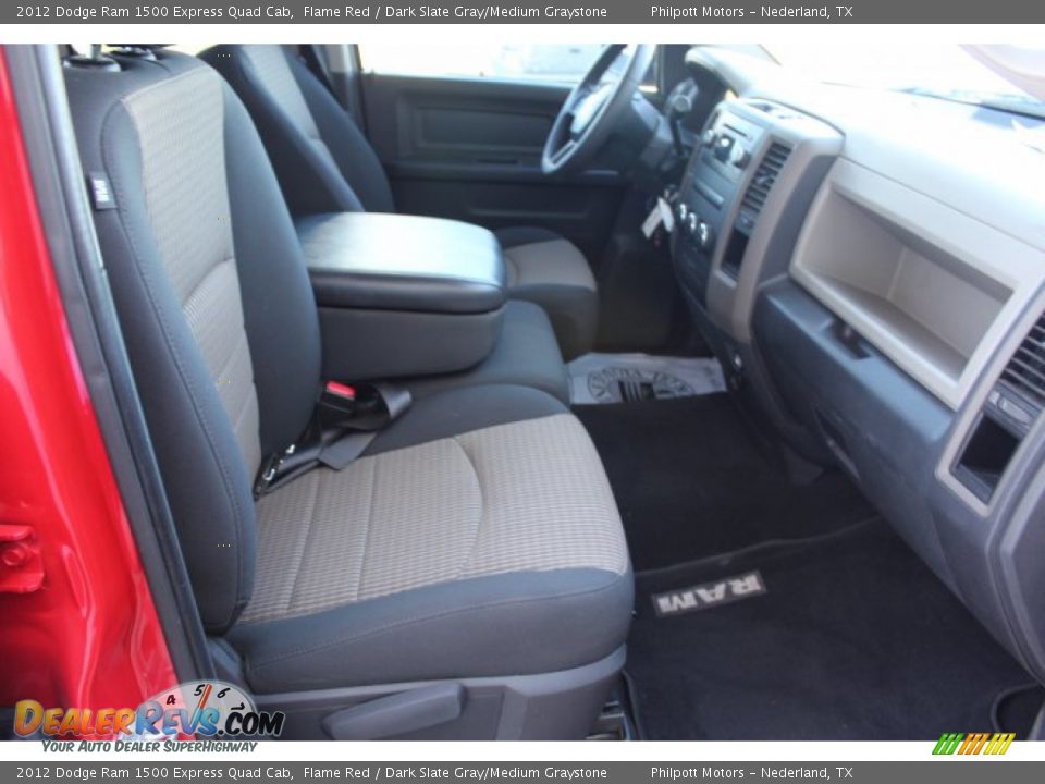 2012 Dodge Ram 1500 Express Quad Cab Flame Red / Dark Slate Gray/Medium Graystone Photo #25
