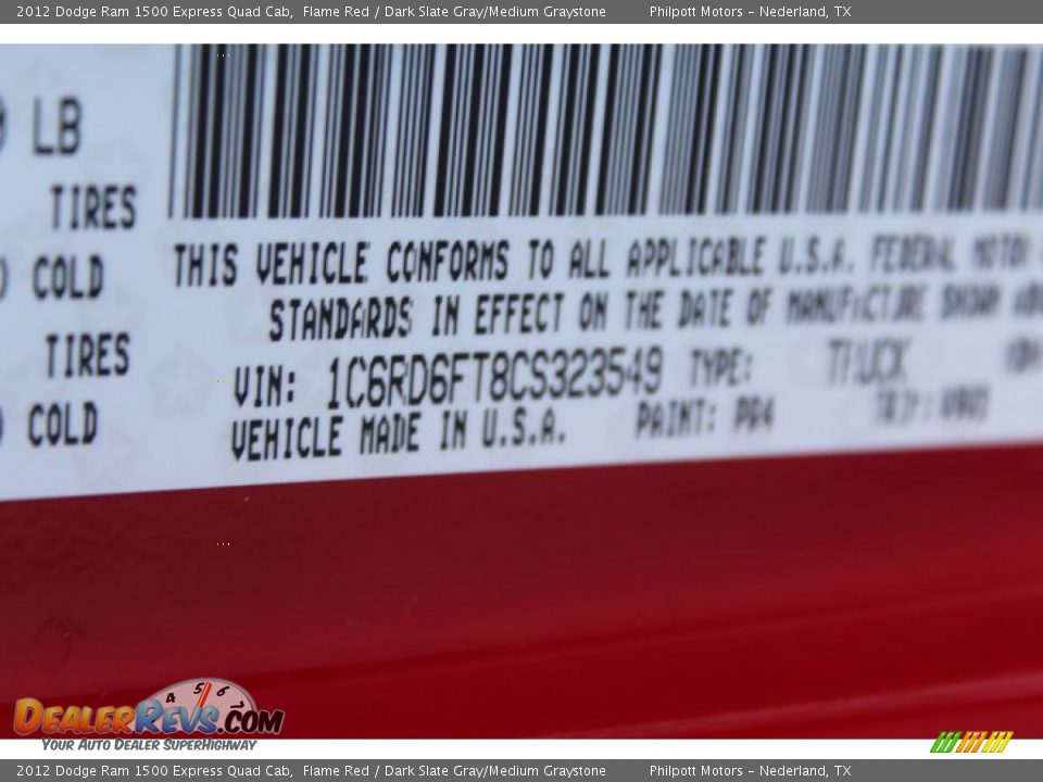 2012 Dodge Ram 1500 Express Quad Cab Flame Red / Dark Slate Gray/Medium Graystone Photo #26
