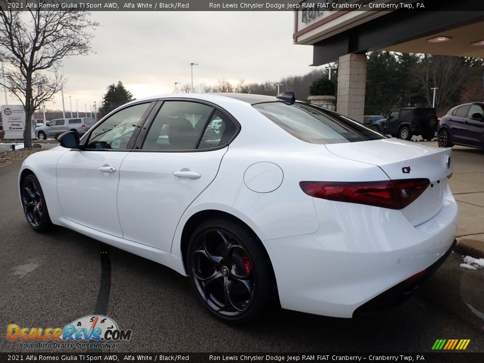 2021 Alfa Romeo Giulia TI Sport AWD Alfa White / Black/Red Photo #8