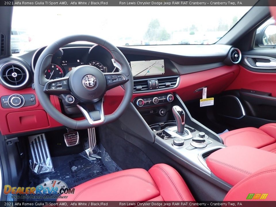 Black/Red Interior - 2021 Alfa Romeo Giulia TI Sport AWD Photo #14