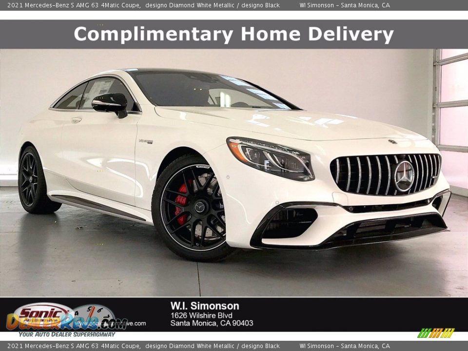 2021 Mercedes-Benz S AMG 63 4Matic Coupe designo Diamond White Metallic / designo Black Photo #1