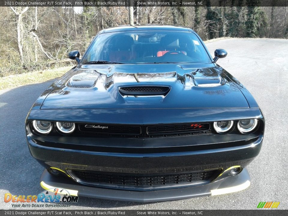 2021 Dodge Challenger R/T Scat Pack Pitch Black / Black/Ruby Red Photo #3