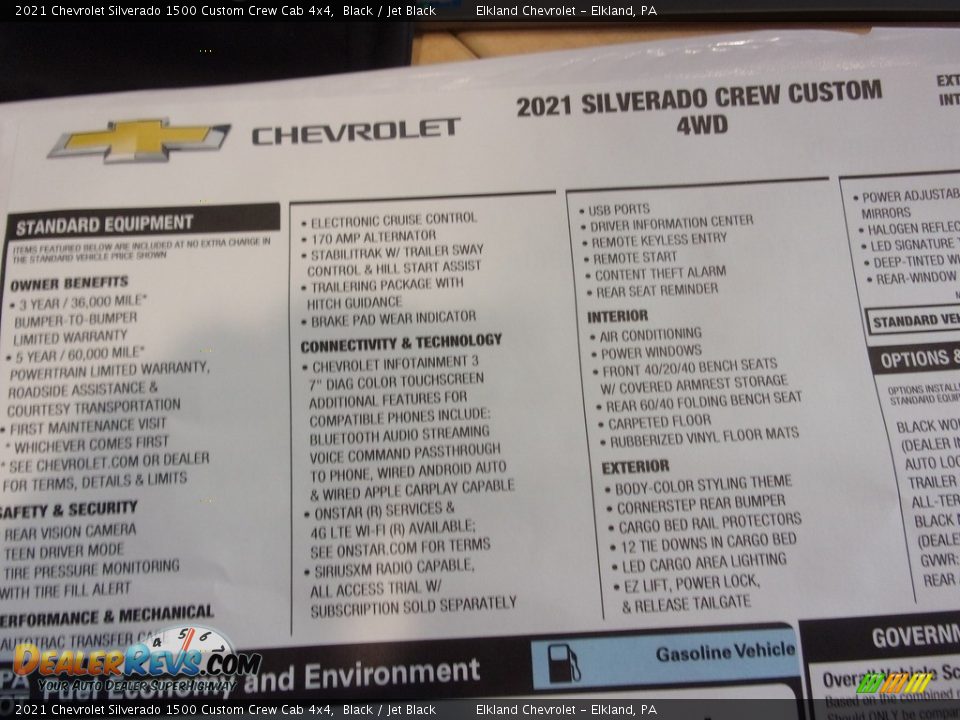 2021 Chevrolet Silverado 1500 Custom Crew Cab 4x4 Black / Jet Black Photo #30