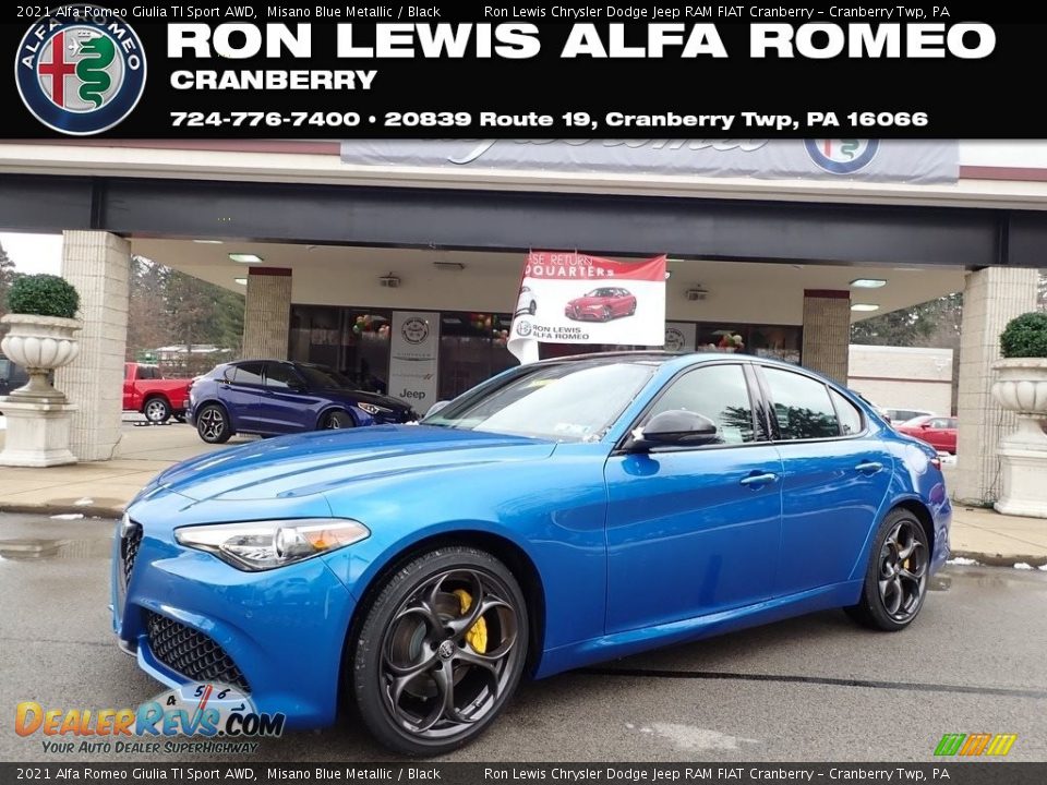 2021 Alfa Romeo Giulia TI Sport AWD Misano Blue Metallic / Black Photo #1