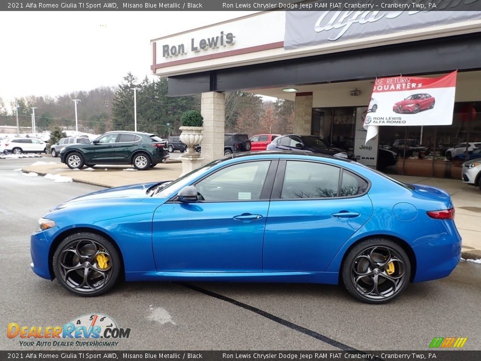 2021 Alfa Romeo Giulia TI Sport AWD Misano Blue Metallic / Black Photo #9