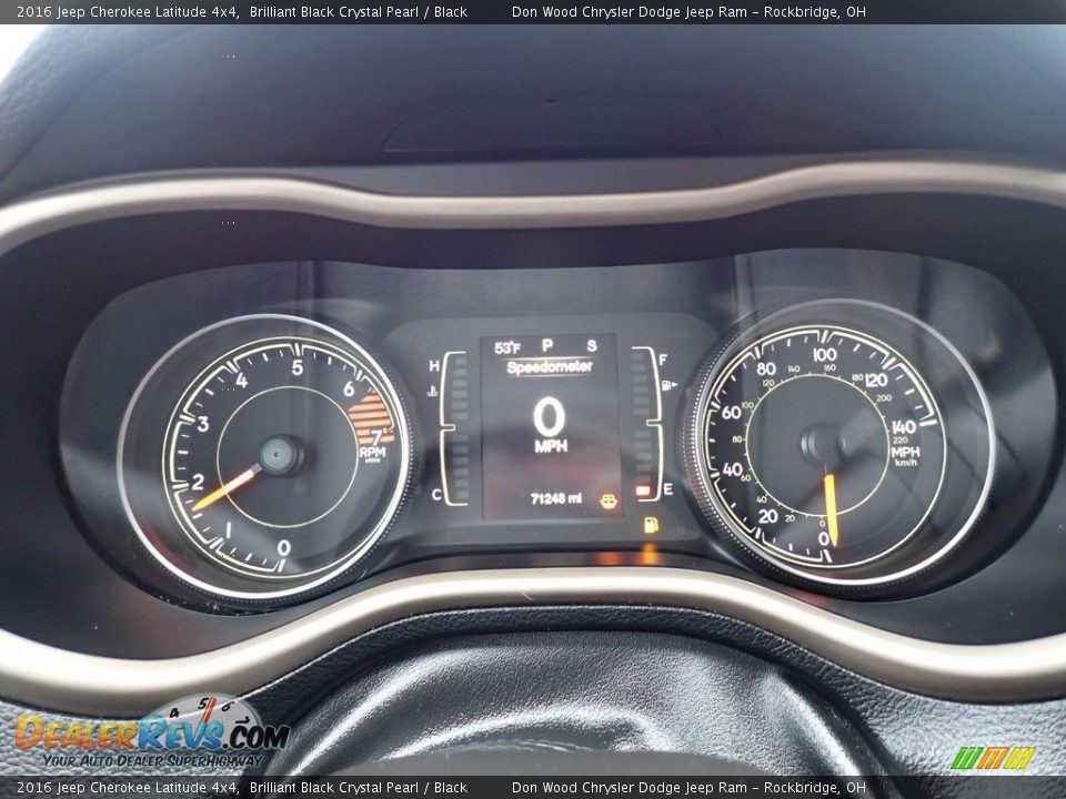 2016 Jeep Cherokee Latitude 4x4 Brilliant Black Crystal Pearl / Black Photo #22