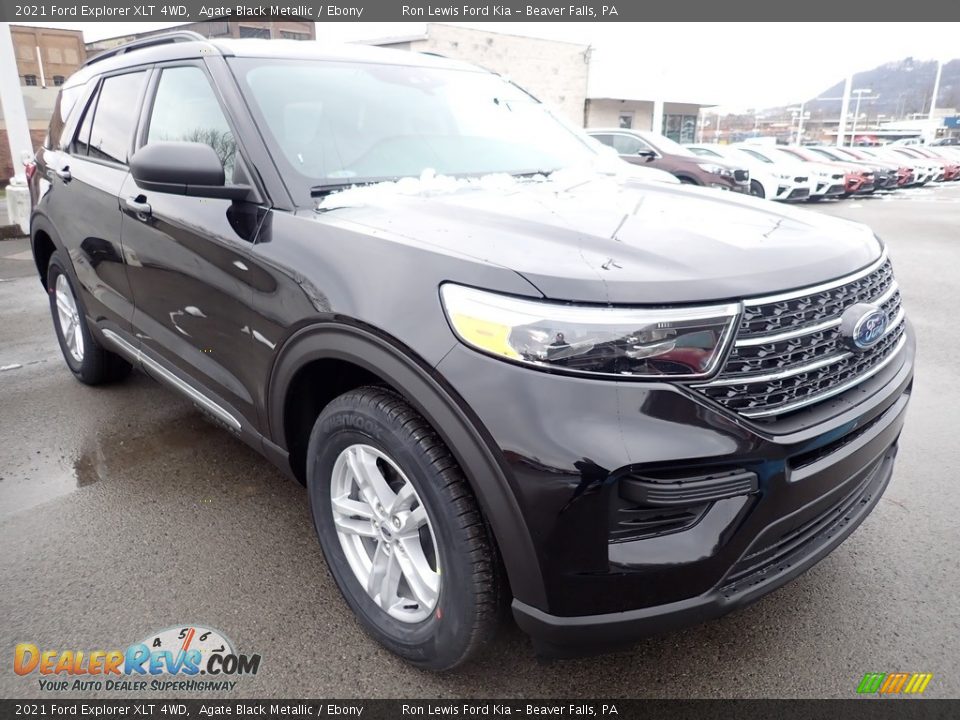 2021 Ford Explorer XLT 4WD Agate Black Metallic / Ebony Photo #3