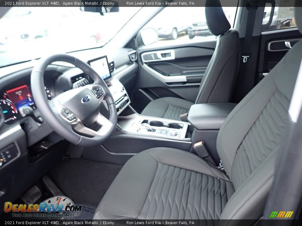 2021 Ford Explorer XLT 4WD Agate Black Metallic / Ebony Photo #12