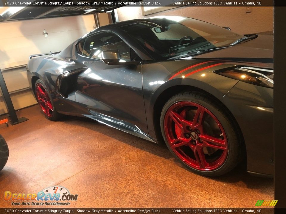 2020 Chevrolet Corvette Stingray Coupe Shadow Gray Metallic / Adrenaline Red/Jet Black Photo #3