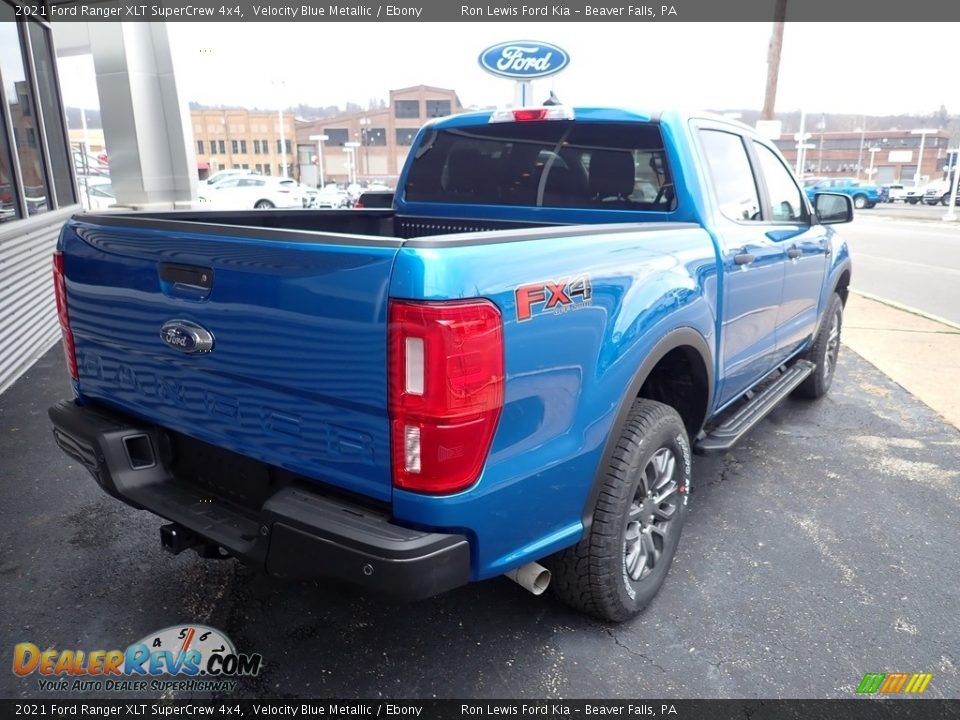 2021 Ford Ranger XLT SuperCrew 4x4 Velocity Blue Metallic / Ebony Photo #2