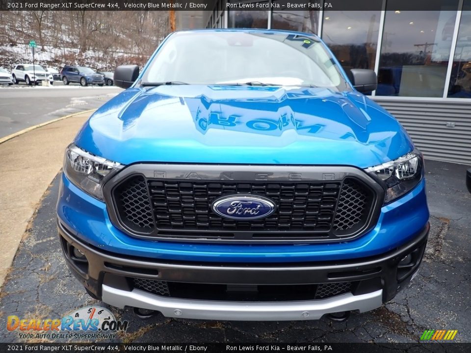 2021 Ford Ranger XLT SuperCrew 4x4 Velocity Blue Metallic / Ebony Photo #9