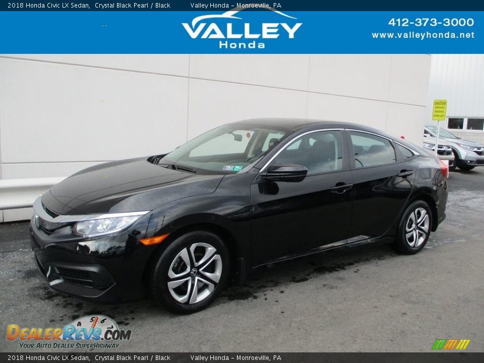 2018 Honda Civic LX Sedan Crystal Black Pearl / Black Photo #1