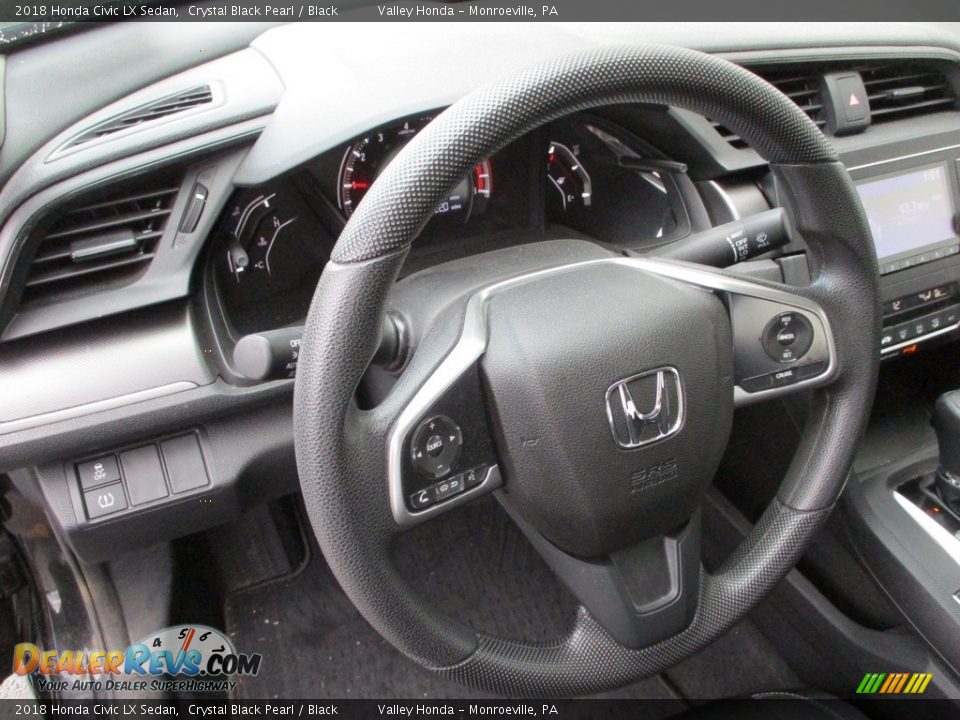2018 Honda Civic LX Sedan Crystal Black Pearl / Black Photo #13