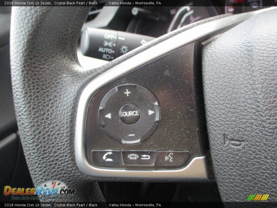 2018 Honda Civic LX Sedan Crystal Black Pearl / Black Photo #17