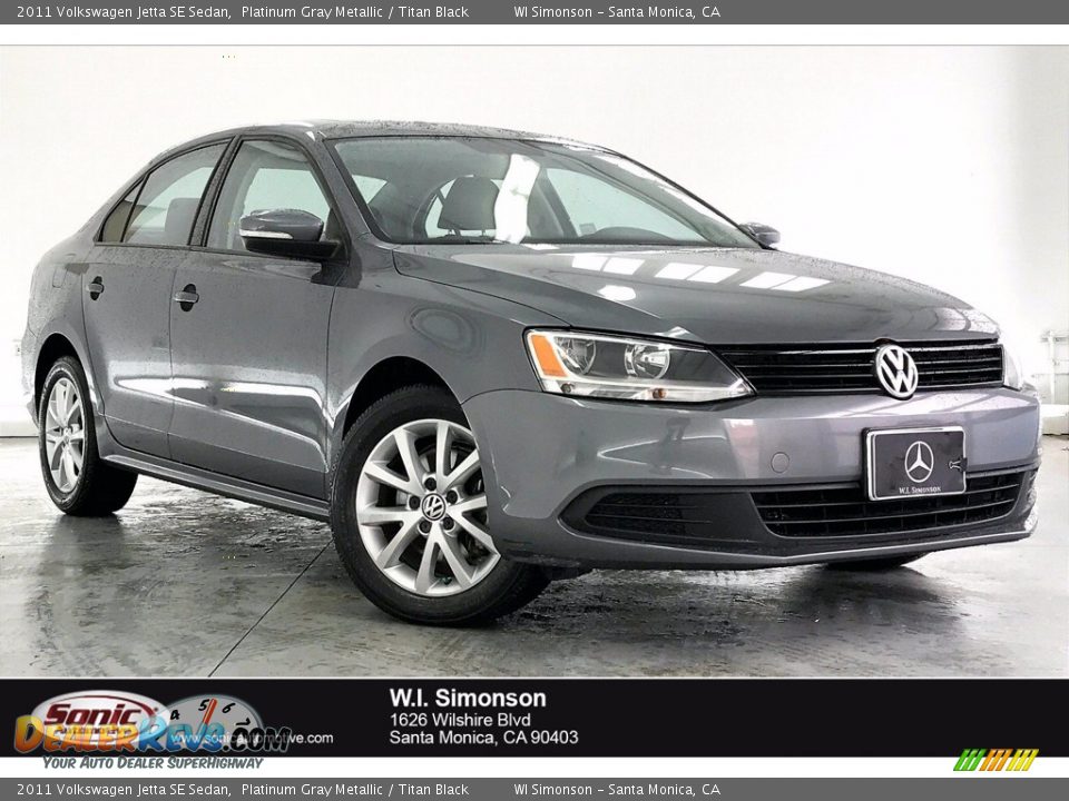 2011 Volkswagen Jetta SE Sedan Platinum Gray Metallic / Titan Black Photo #1