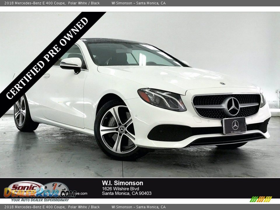 2018 Mercedes-Benz E 400 Coupe Polar White / Black Photo #1