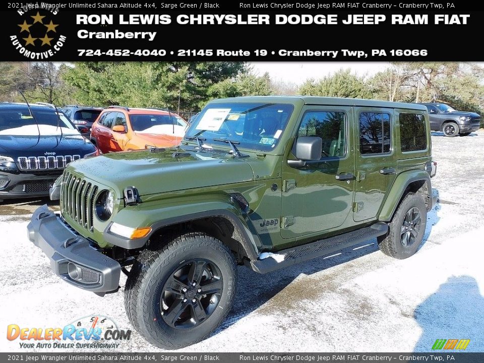 2021 Jeep Wrangler Unlimited Sahara Altitude 4x4 Sarge Green / Black Photo #1