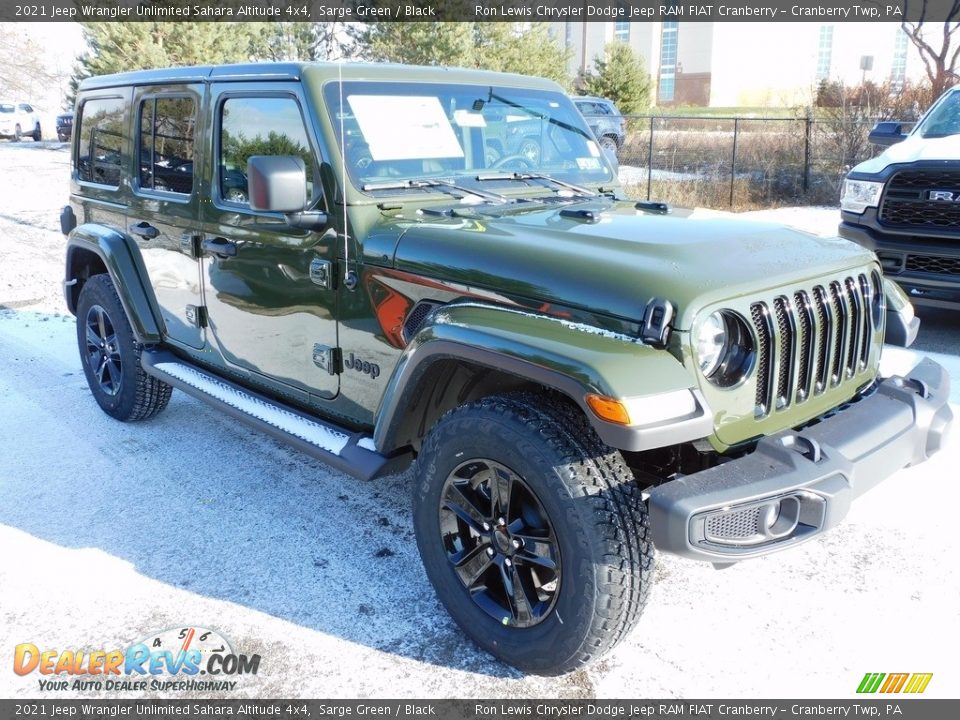 2021 Jeep Wrangler Unlimited Sahara Altitude 4x4 Sarge Green / Black Photo #3