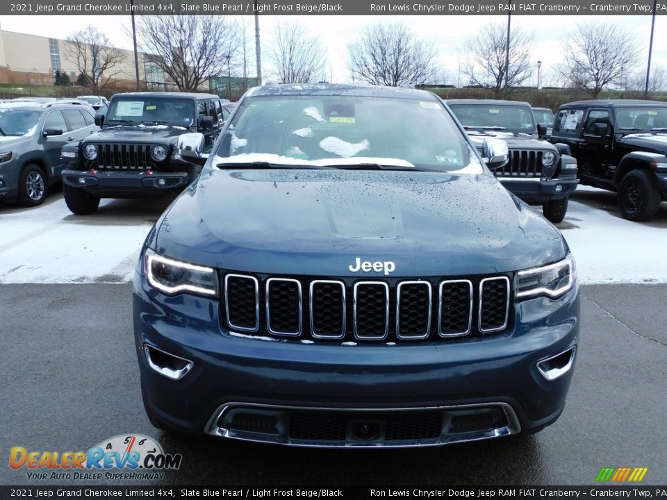 2021 Jeep Grand Cherokee Limited 4x4 Slate Blue Pearl / Light Frost Beige/Black Photo #2