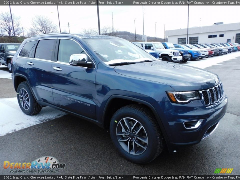 2021 Jeep Grand Cherokee Limited 4x4 Slate Blue Pearl / Light Frost Beige/Black Photo #3