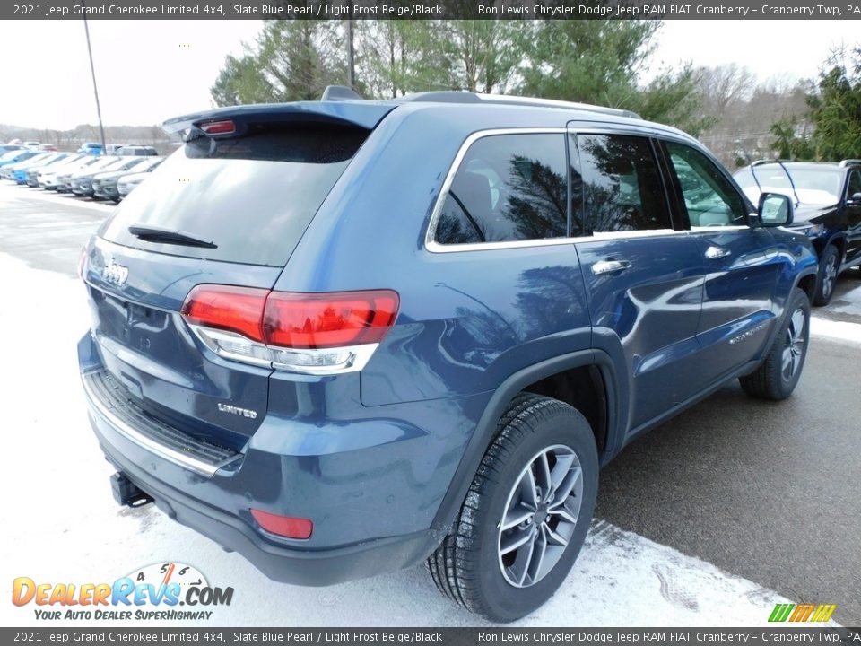 2021 Jeep Grand Cherokee Limited 4x4 Slate Blue Pearl / Light Frost Beige/Black Photo #5