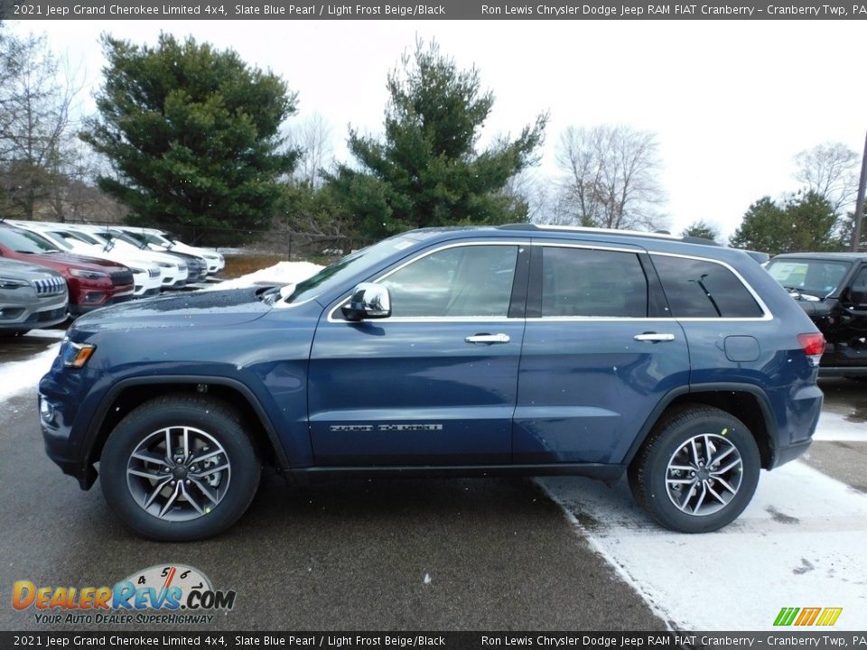 2021 Jeep Grand Cherokee Limited 4x4 Slate Blue Pearl / Light Frost Beige/Black Photo #9