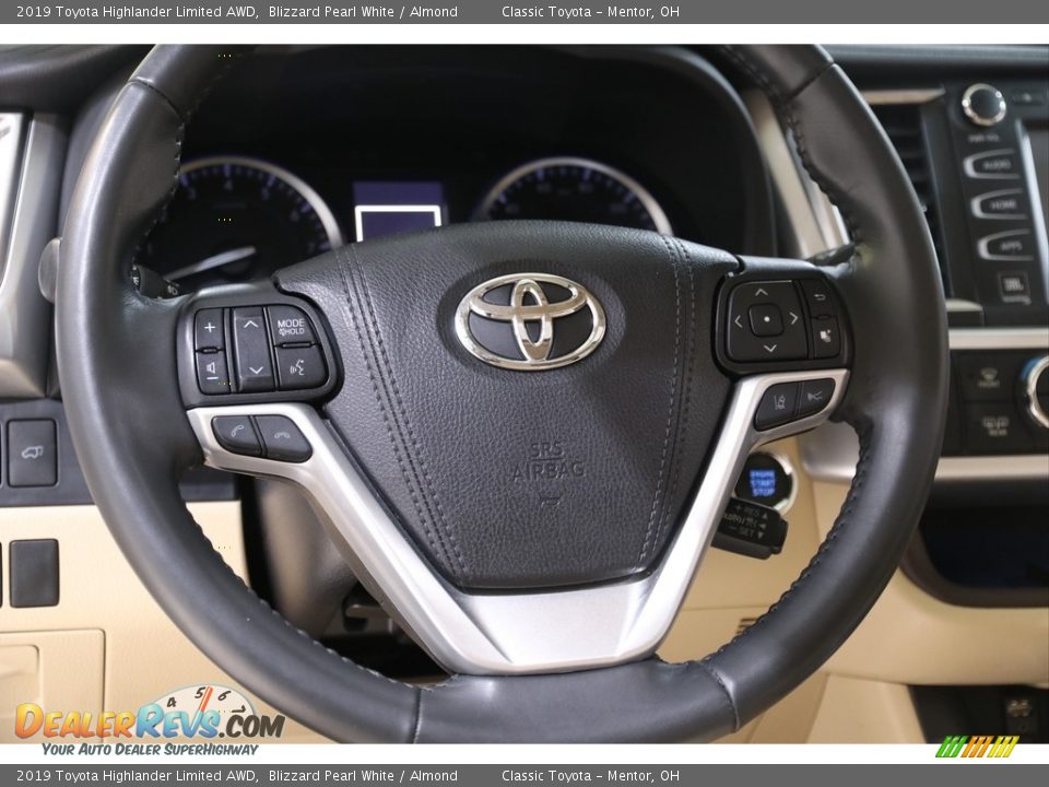 2019 Toyota Highlander Limited AWD Blizzard Pearl White / Almond Photo #7