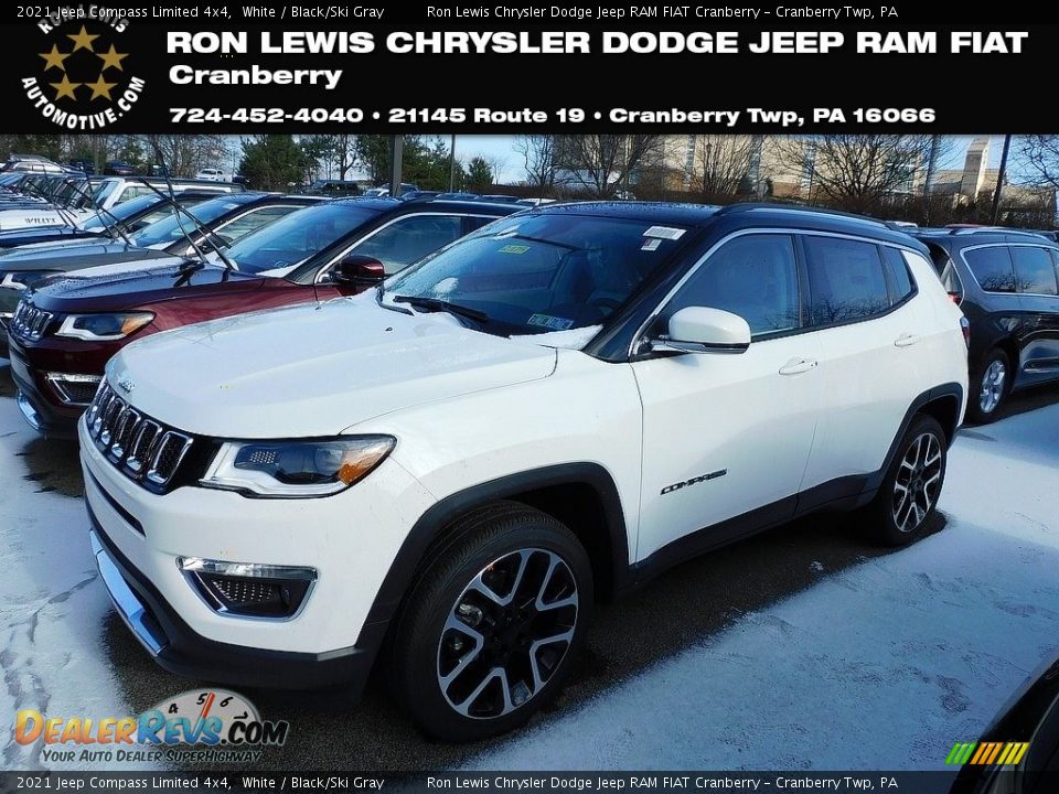 2021 Jeep Compass Limited 4x4 White / Black/Ski Gray Photo #1