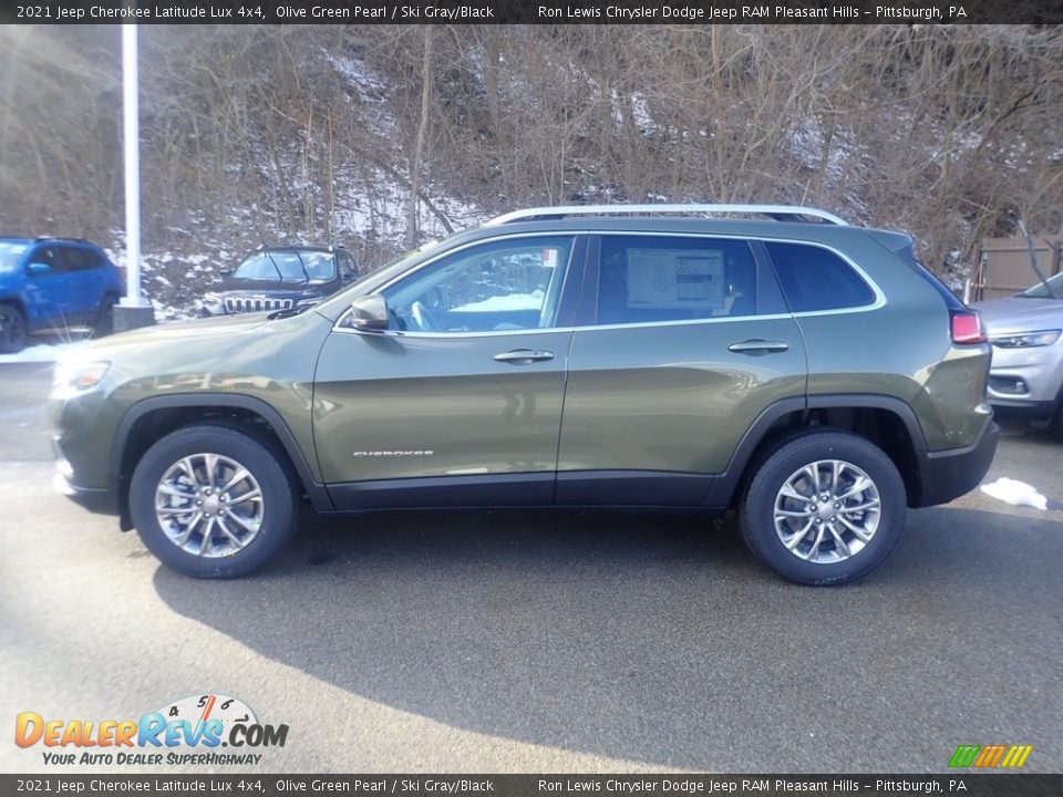 2021 Jeep Cherokee Latitude Lux 4x4 Olive Green Pearl / Ski Gray/Black Photo #7