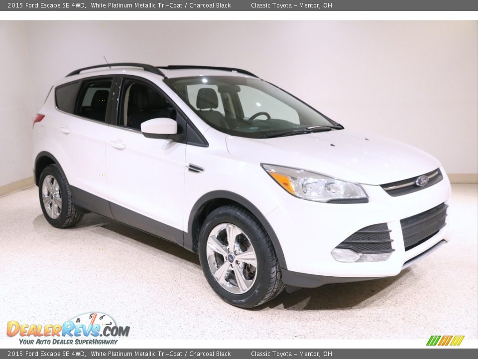 2015 Ford Escape SE 4WD White Platinum Metallic Tri-Coat / Charcoal Black Photo #1
