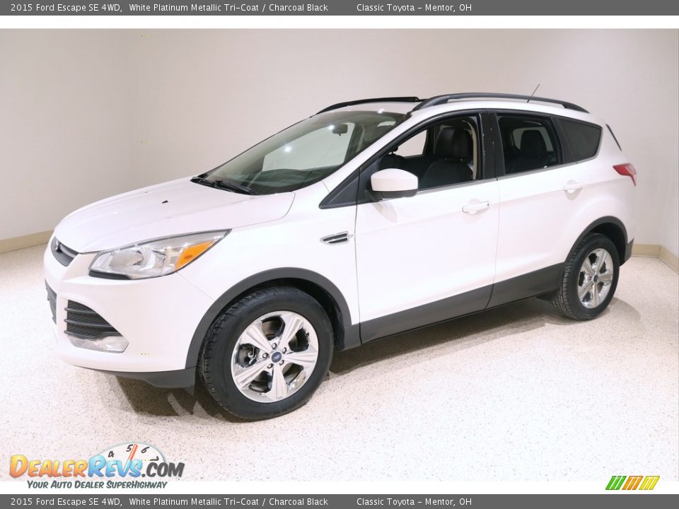 2015 Ford Escape SE 4WD White Platinum Metallic Tri-Coat / Charcoal Black Photo #3