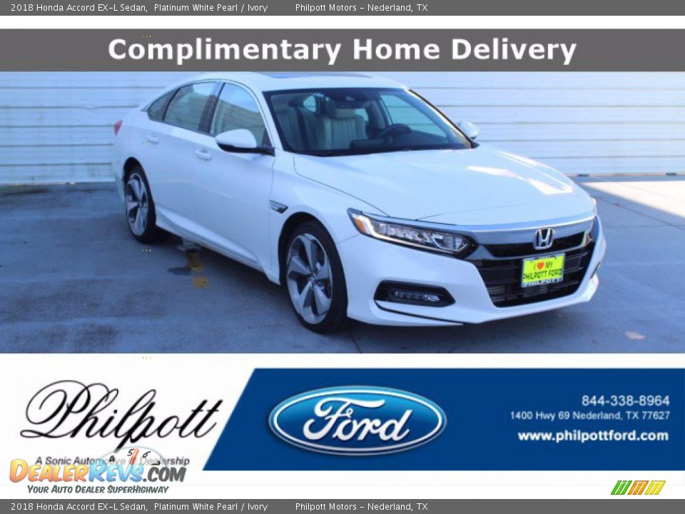 2018 Honda Accord EX-L Sedan Platinum White Pearl / Ivory Photo #1