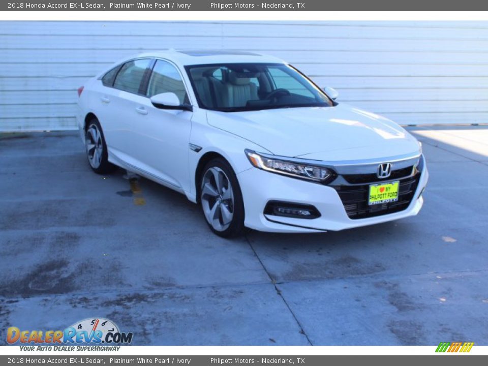 2018 Honda Accord EX-L Sedan Platinum White Pearl / Ivory Photo #2