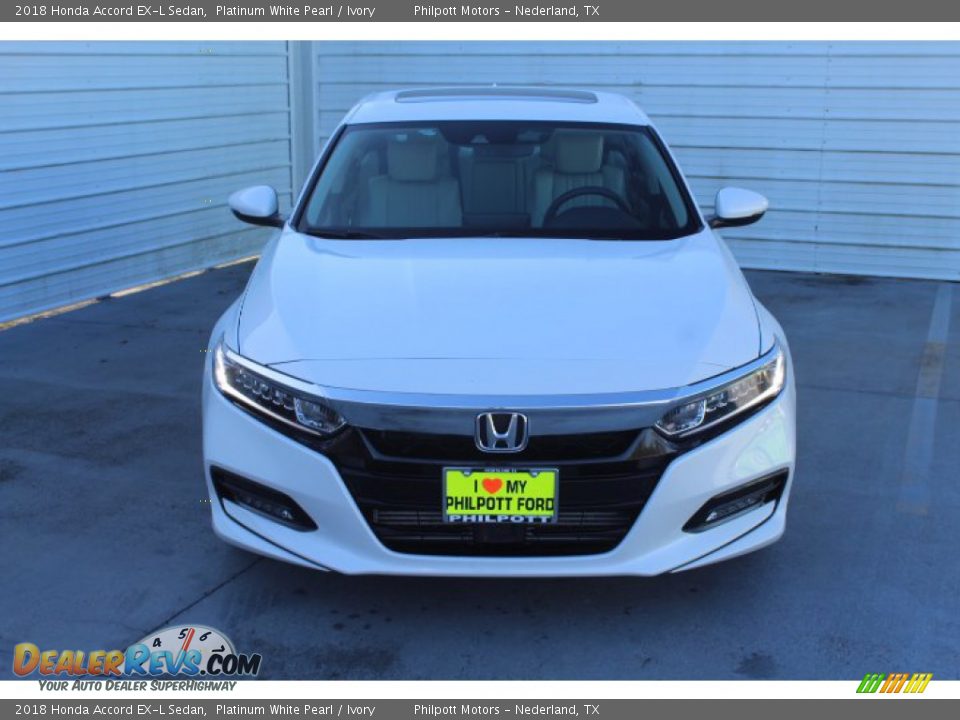 2018 Honda Accord EX-L Sedan Platinum White Pearl / Ivory Photo #3