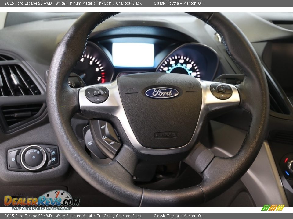2015 Ford Escape SE 4WD White Platinum Metallic Tri-Coat / Charcoal Black Photo #7
