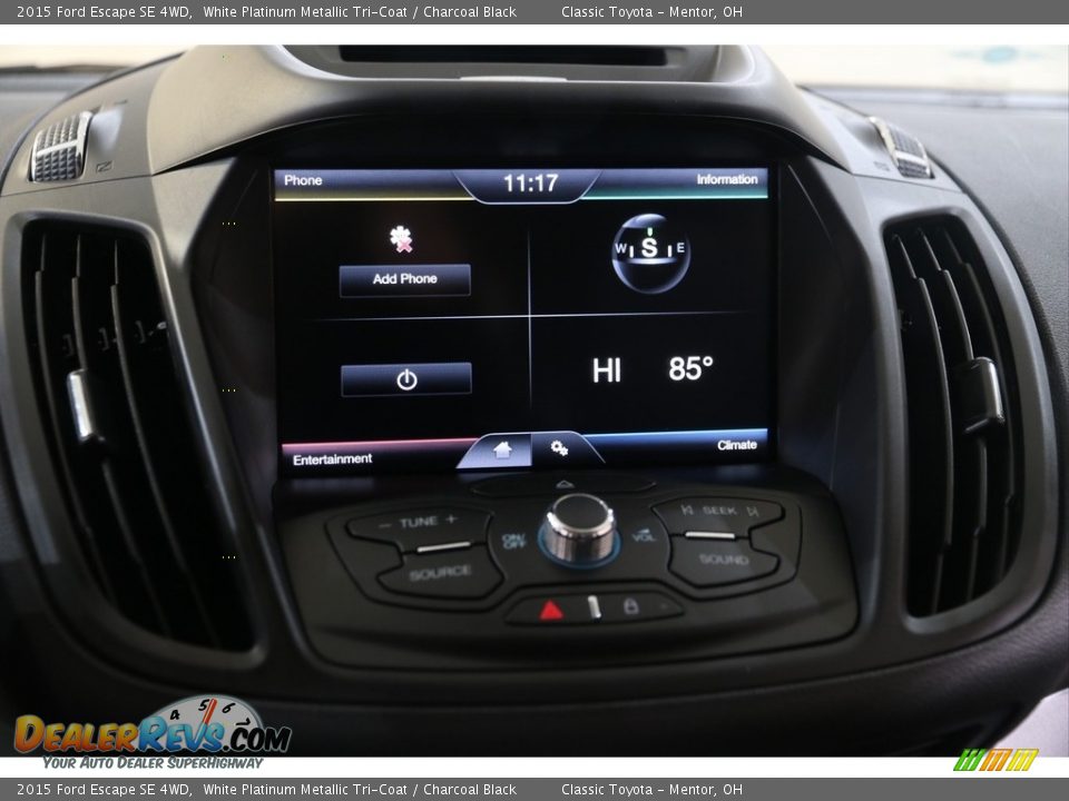 2015 Ford Escape SE 4WD White Platinum Metallic Tri-Coat / Charcoal Black Photo #9