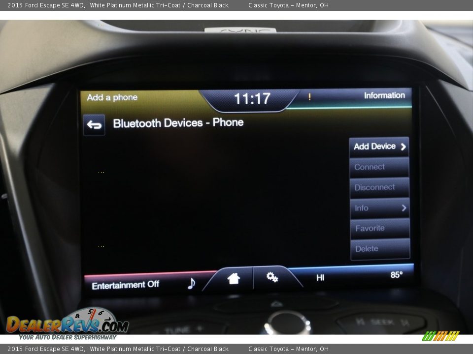 2015 Ford Escape SE 4WD White Platinum Metallic Tri-Coat / Charcoal Black Photo #10