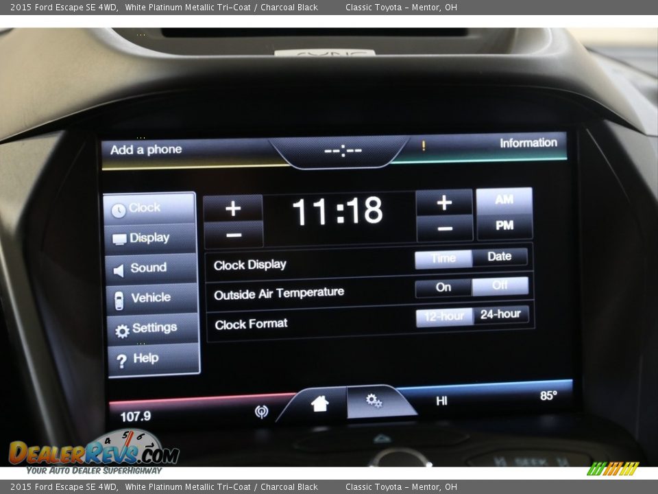 2015 Ford Escape SE 4WD White Platinum Metallic Tri-Coat / Charcoal Black Photo #13