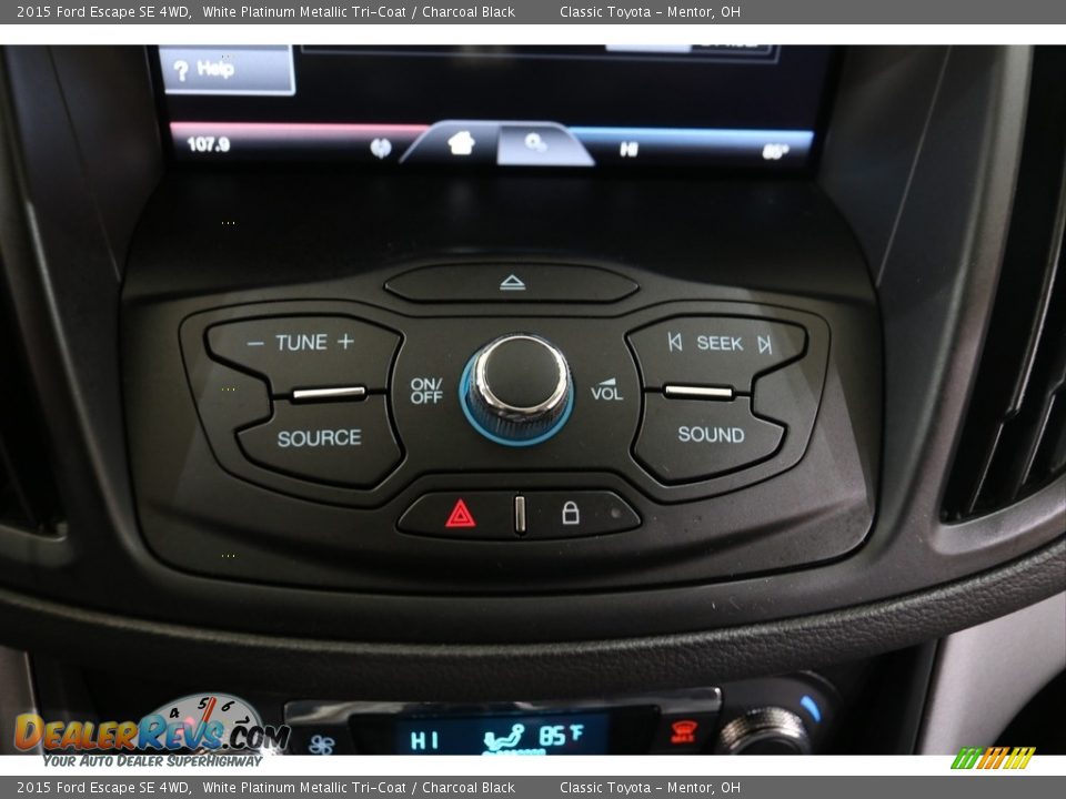 2015 Ford Escape SE 4WD White Platinum Metallic Tri-Coat / Charcoal Black Photo #14