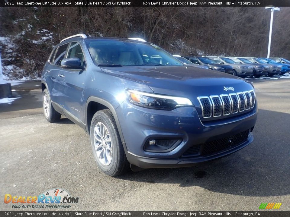 2021 Jeep Cherokee Latitude Lux 4x4 Slate Blue Pearl / Ski Gray/Black Photo #3