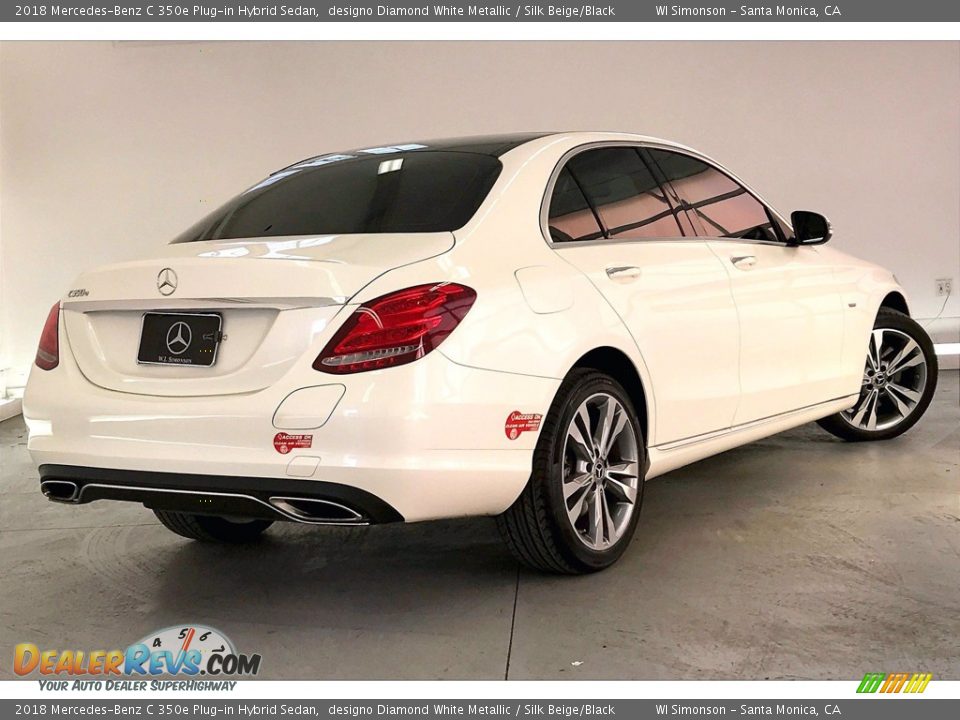 2018 Mercedes-Benz C 350e Plug-in Hybrid Sedan designo Diamond White Metallic / Silk Beige/Black Photo #13